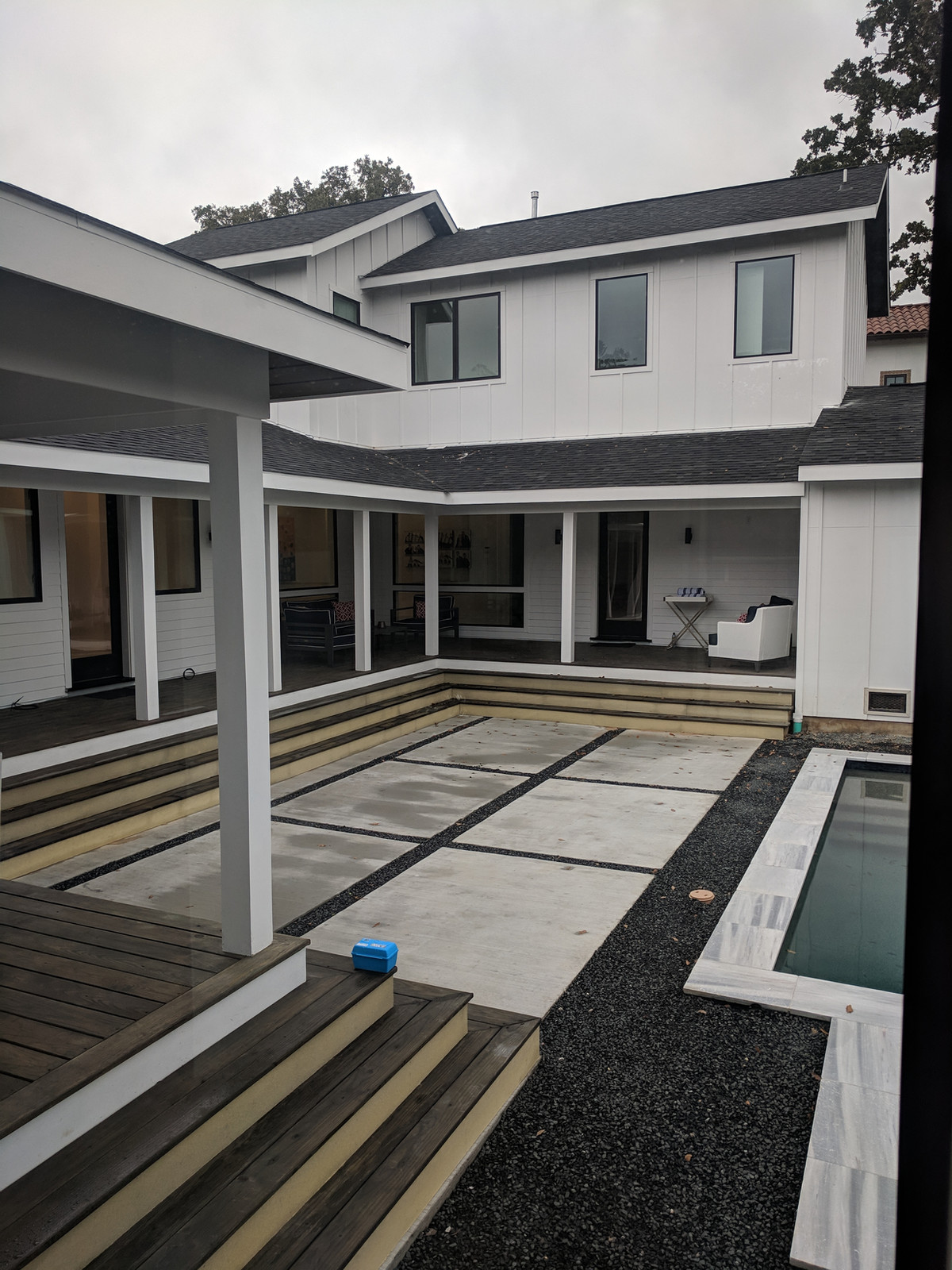 Dining area with modern fixtures