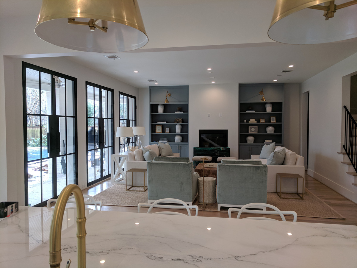 Elegant entryway with wood paneling